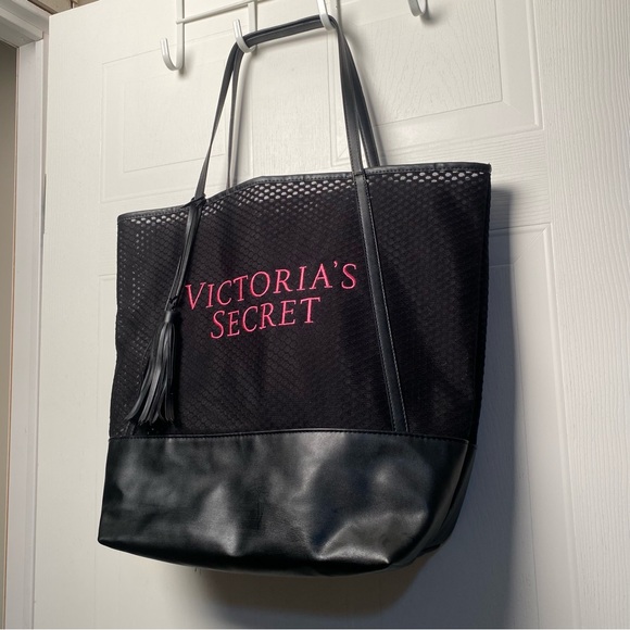 Victoria's Secret Black and Pink Tote Excellent - Picture 4 of 7